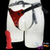 Red Deep Climax Strap On Dildo Realistic Penis Harness